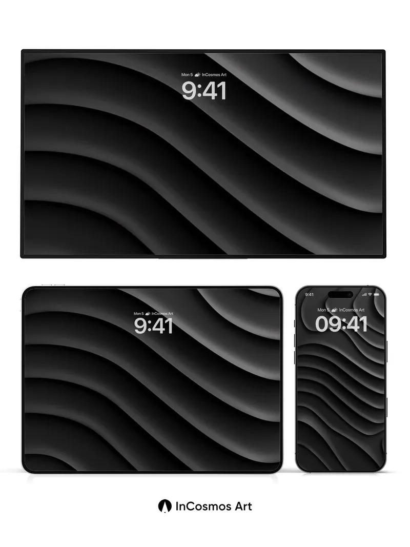 Silent Wave Wallpaper with Deep Shadow Grooves