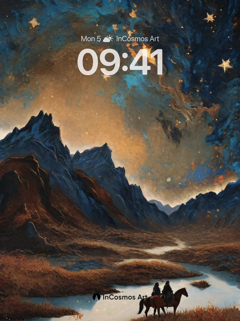 Stellar Echoes Wallpaper with Midnight Riders