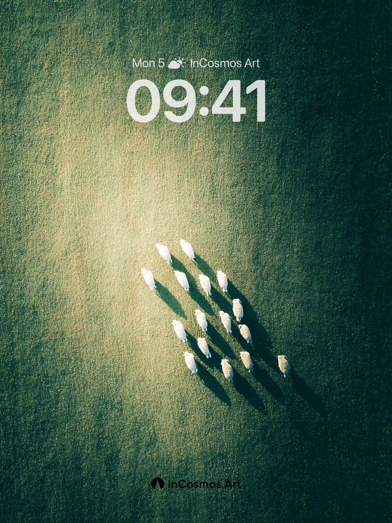 Shadowed Herd Wallpaper with Sunlit Path wallpaper for iPhone, iPad & Mac