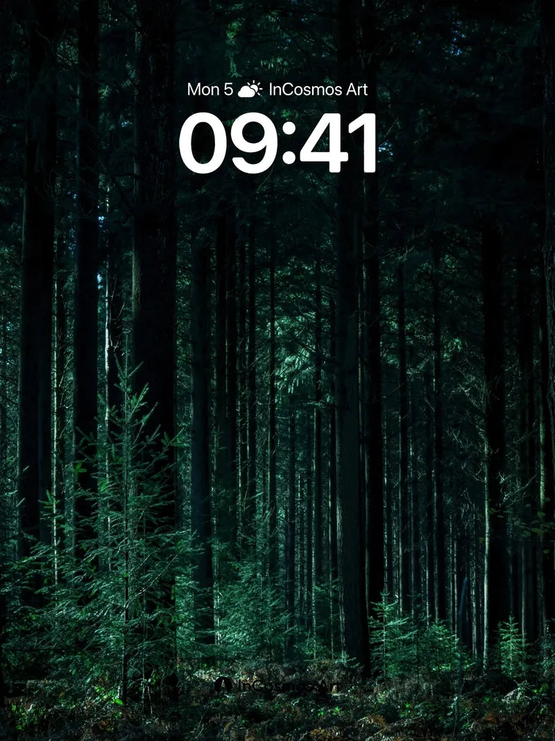 Whispering Pines Wallpaper with Moonlit Veil