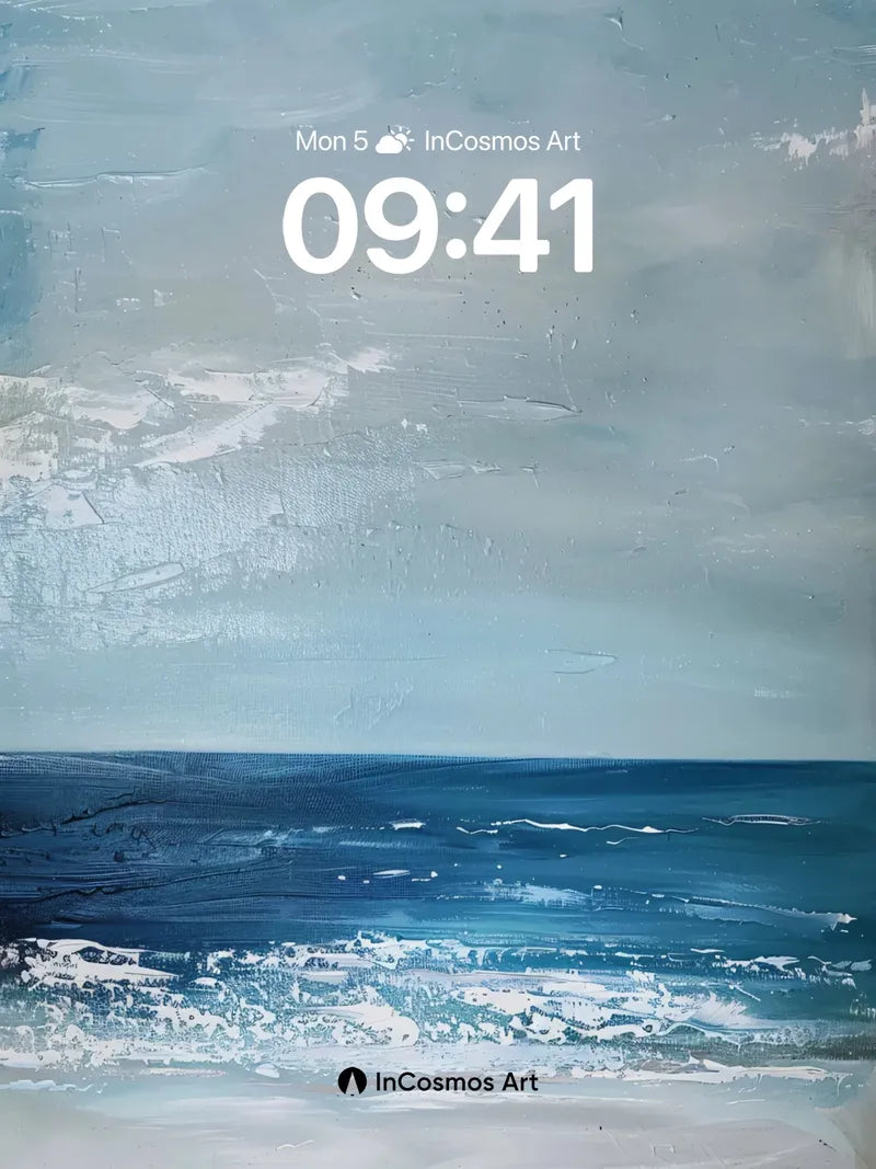 Serenity Sea Wallpaper with Textured Horizon