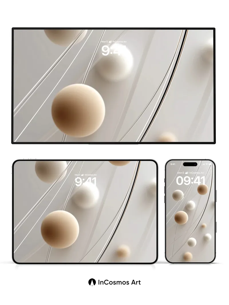 Serenity Sphere Wallpaper with Floating Lines