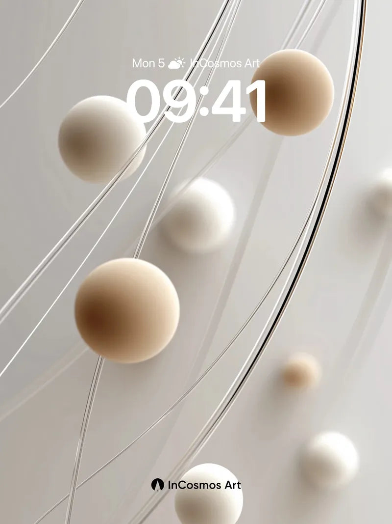 Serenity Sphere Wallpaper with Floating Lines
