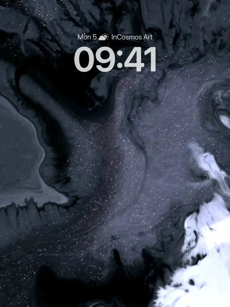 Cosmic Ink Wallpaper with Starlit Veins