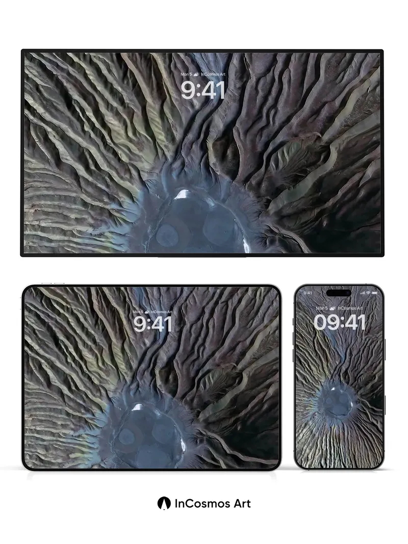 Obsidian Vein Wallpaper with Luminous Core