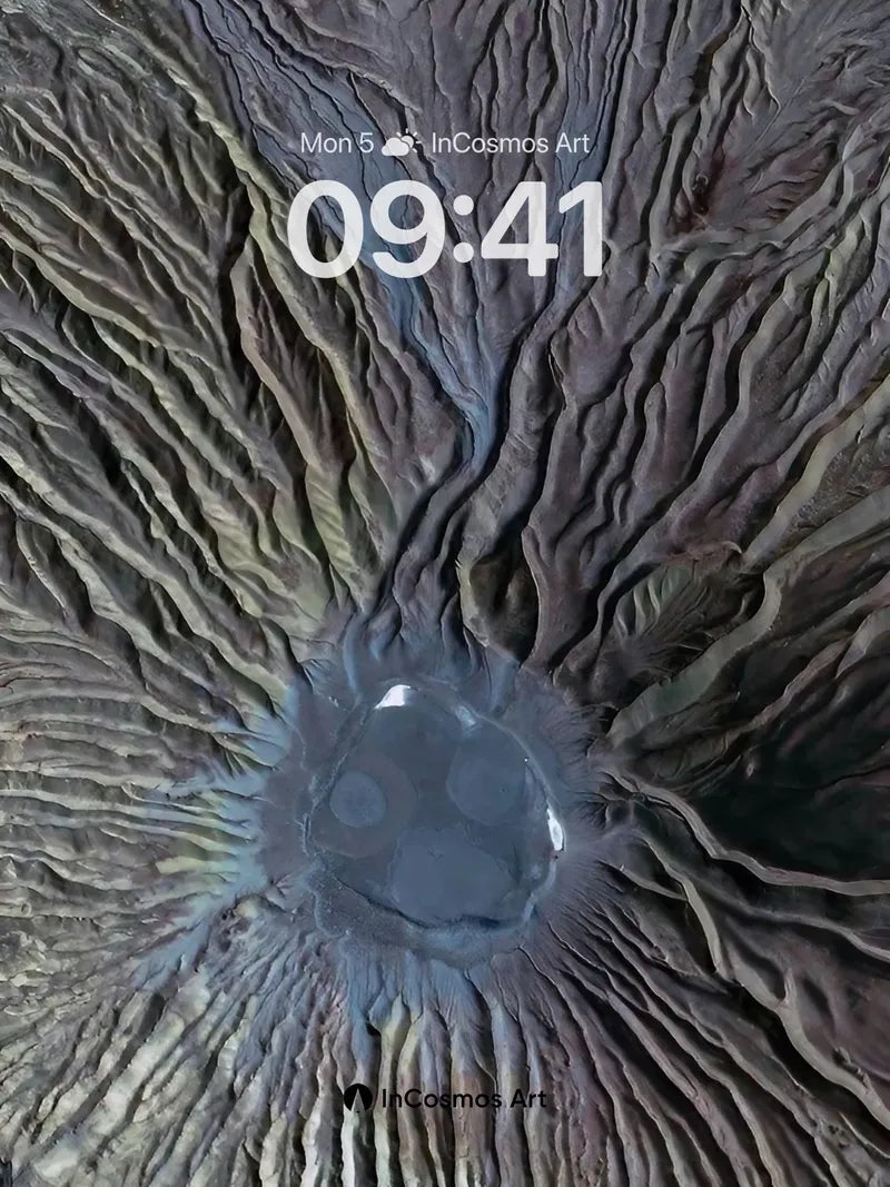 Obsidian Vein Wallpaper with Luminous Core