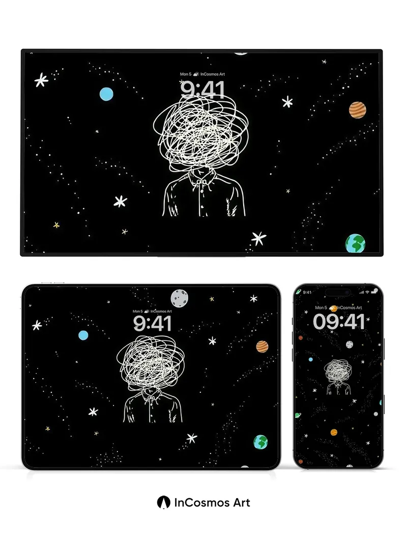 Cosmic Tangle Wallpaper with Whirling Mind