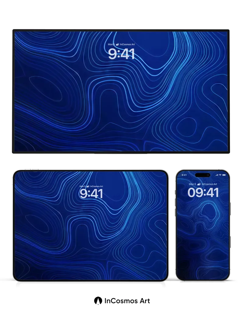 Deep Currents Wallpaper with Luminous Trails