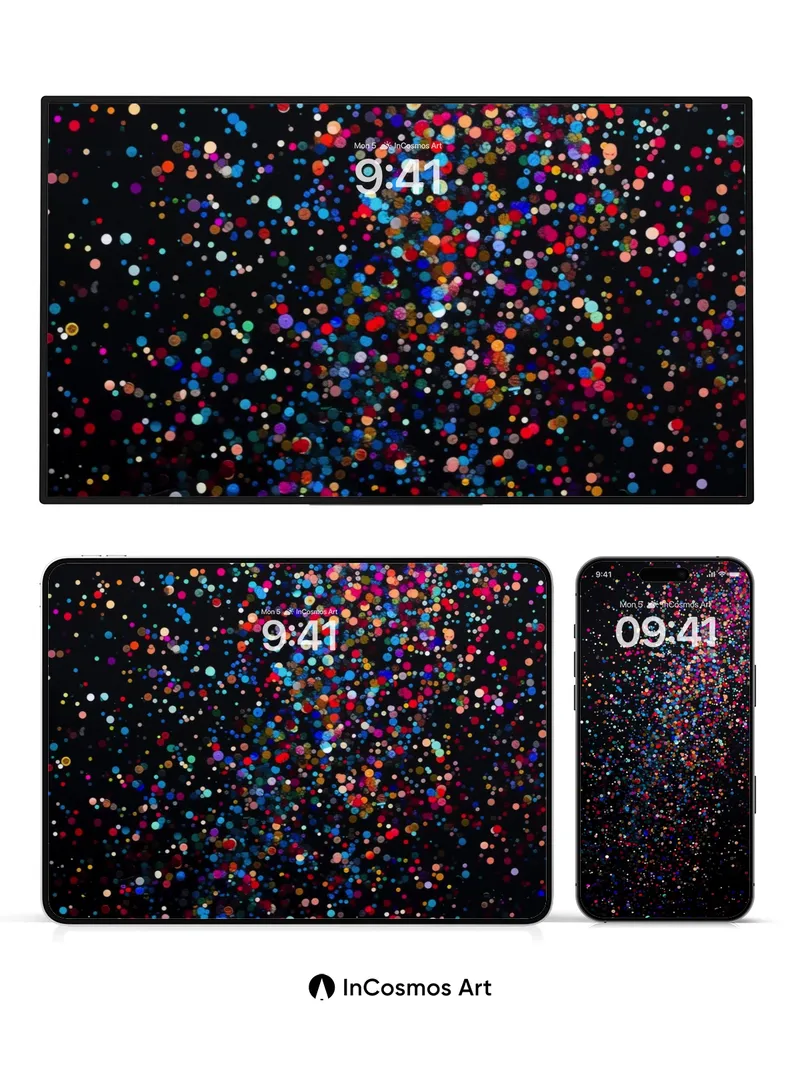 Cosmic Sparkle Wallpaper with Floating Dots