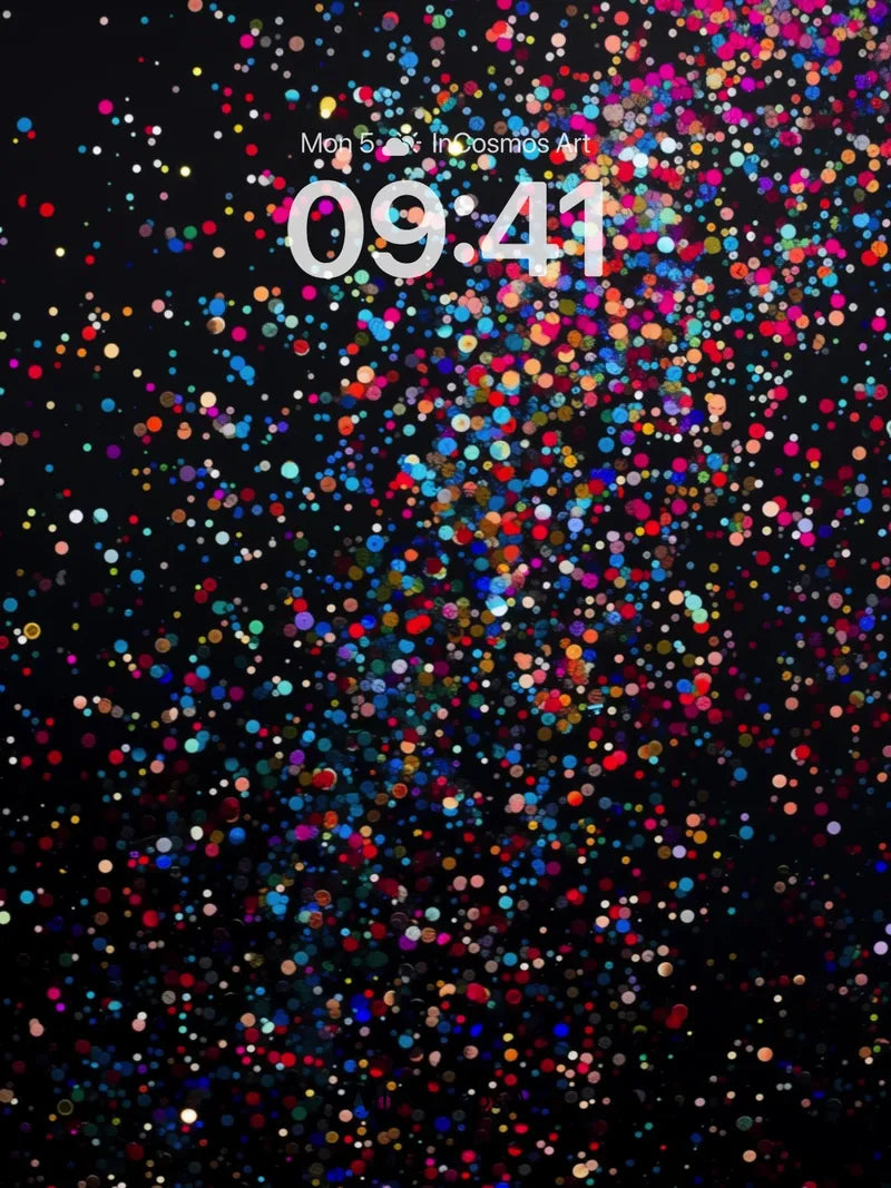 Cosmic Sparkle Wallpaper with Floating Dots
