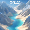Glacial Serenity Wallpaper with Turquoise Veins wallpaper for iPhone, iPad & Mac