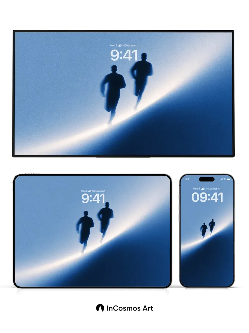 Silhouetted Horizon Wallpaper with Celestial Curve