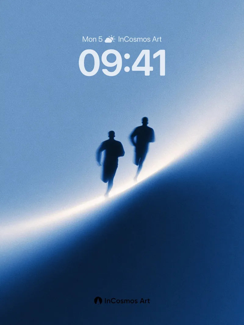 Silhouetted Horizon Wallpaper with Celestial Curve