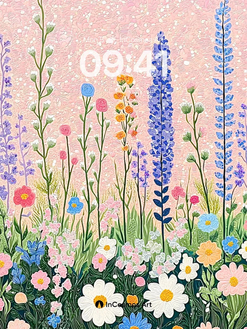 Whispering Meadow Wallpaper with Starlight Petals