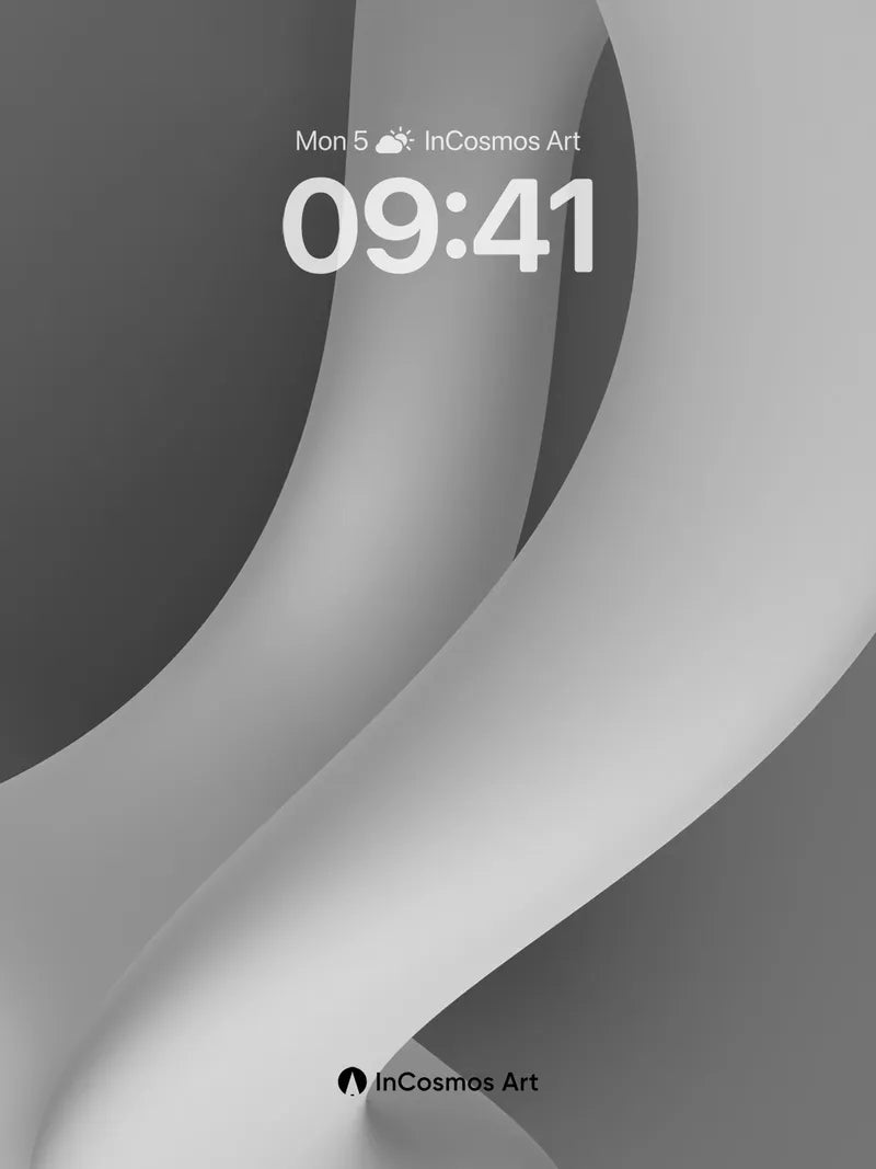 Serenity Curve Wallpaper with Floating Forms