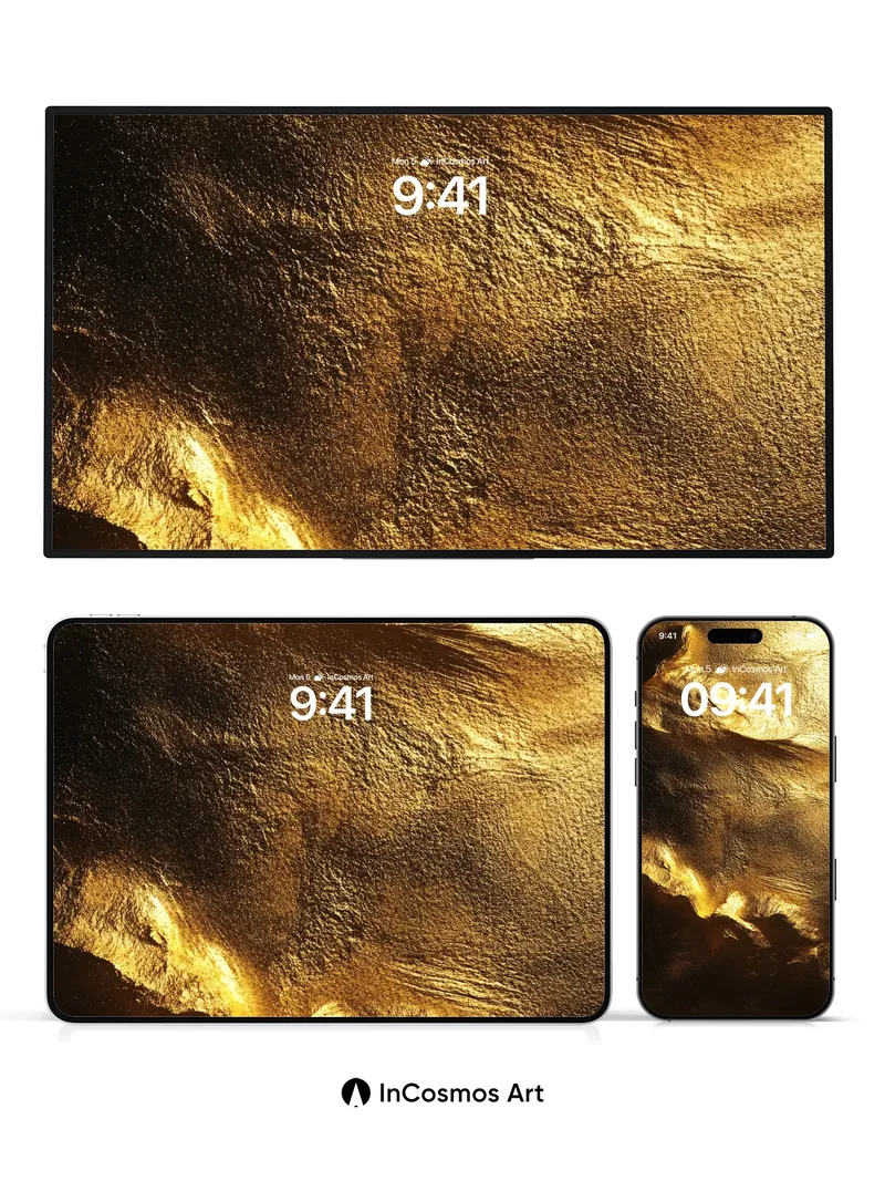 Golden Abyss Wallpaper with Liquid Light