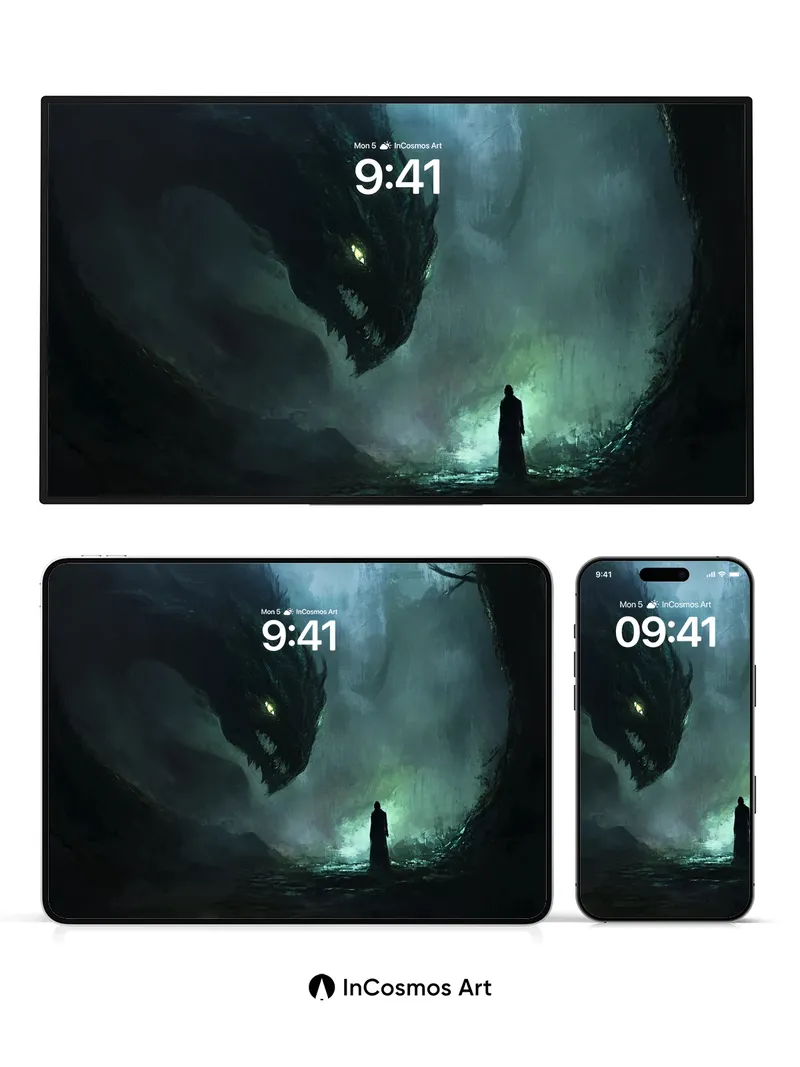 Shadowed Gaze Wallpaper with Dragon's Breath