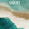 Serene Sandstone Wallpaper with Turquoise Tides wallpaper for iPhone, iPad & Mac
