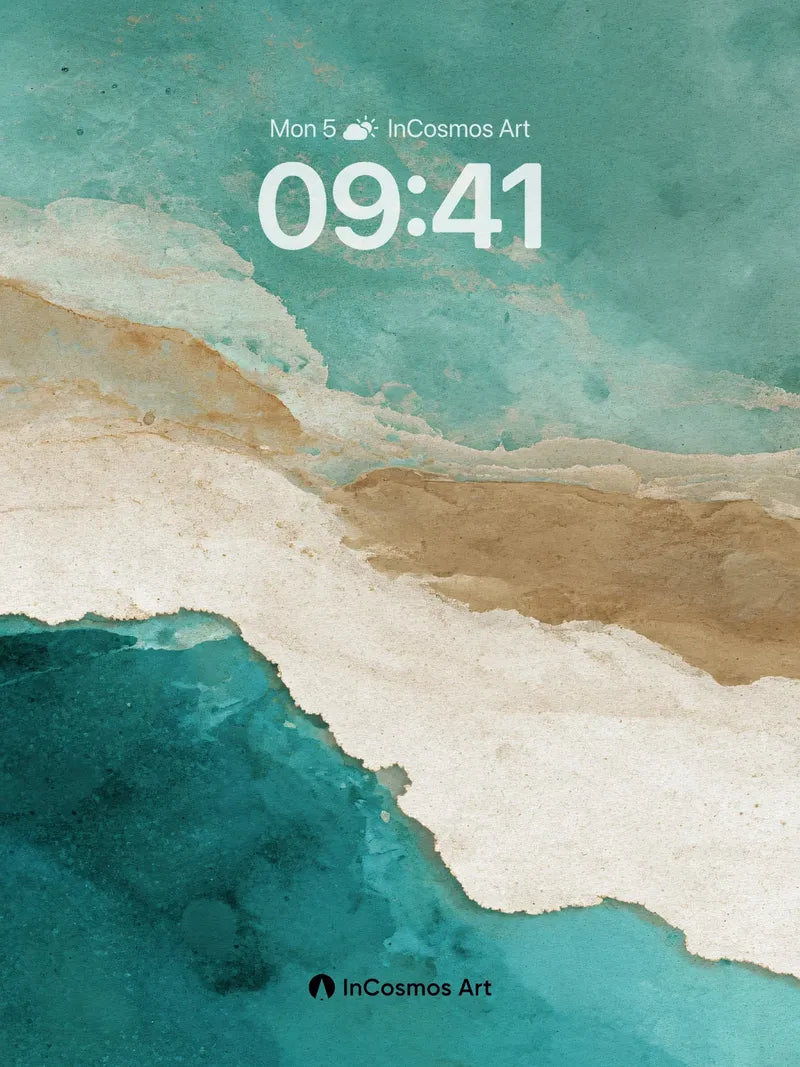 Serene Sandstone Wallpaper with Turquoise Tides wallpaper for iPhone, iPad & Mac