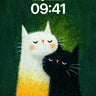 Serenity Cat Duo Wallpaper with Velvet Hues wallpaper for iPhone, iPad & Mac