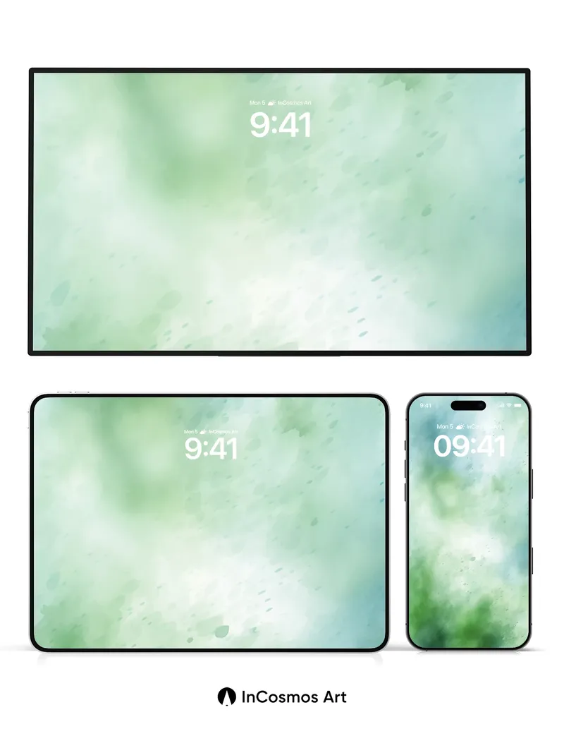 Whispering Mist Wallpaper with Floating Embers