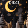 Moonlit Forest Wallpaper with Textured Trees wallpaper for iPhone, iPad & Mac