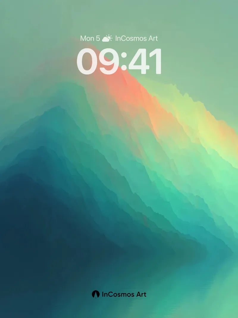 Serenity Wave Wallpaper with Floating Light