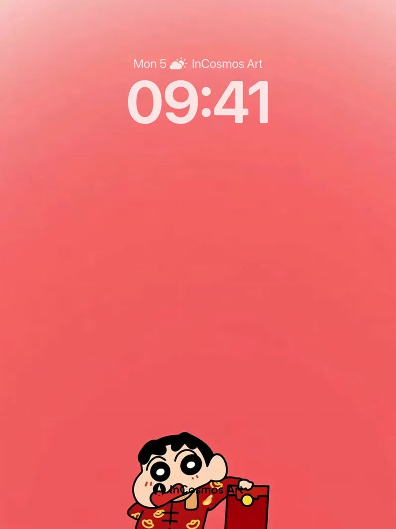 Playful Crimson Wallpaper with Anime Charm