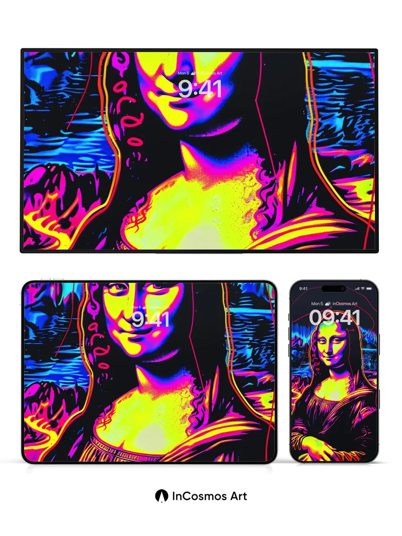 Neon Enigma Wallpaper with Electric Lines