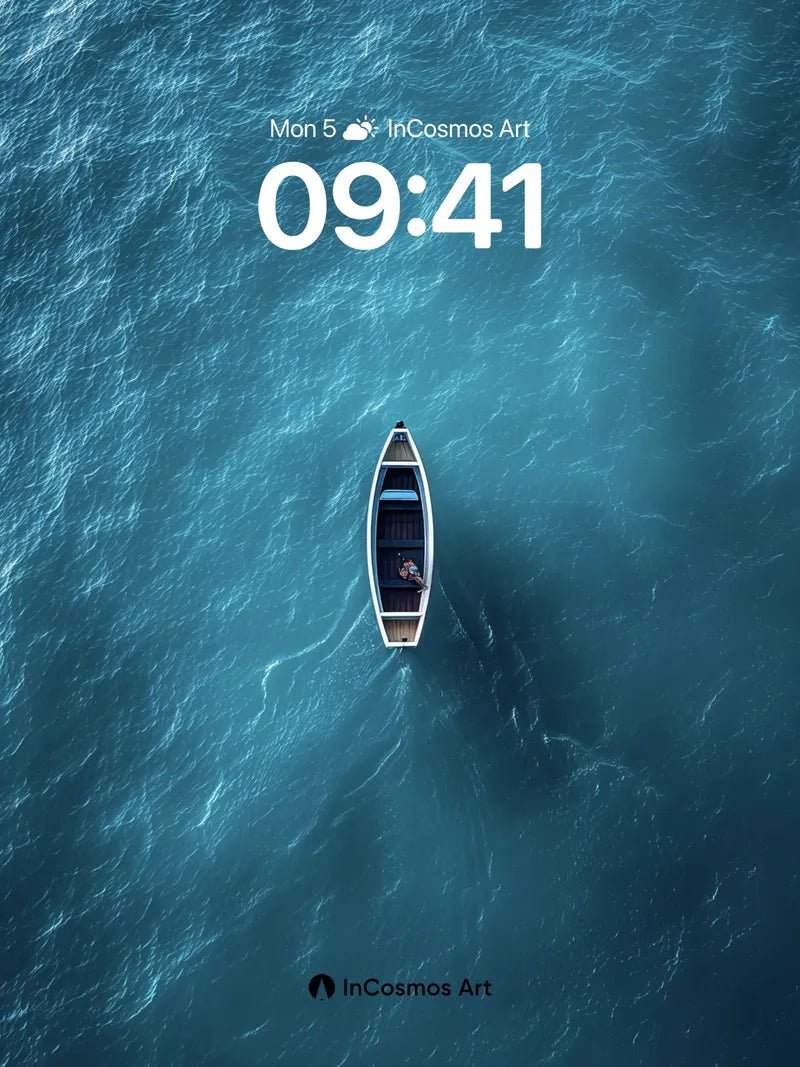 Serenity Drift Wallpaper with Midnight Boat