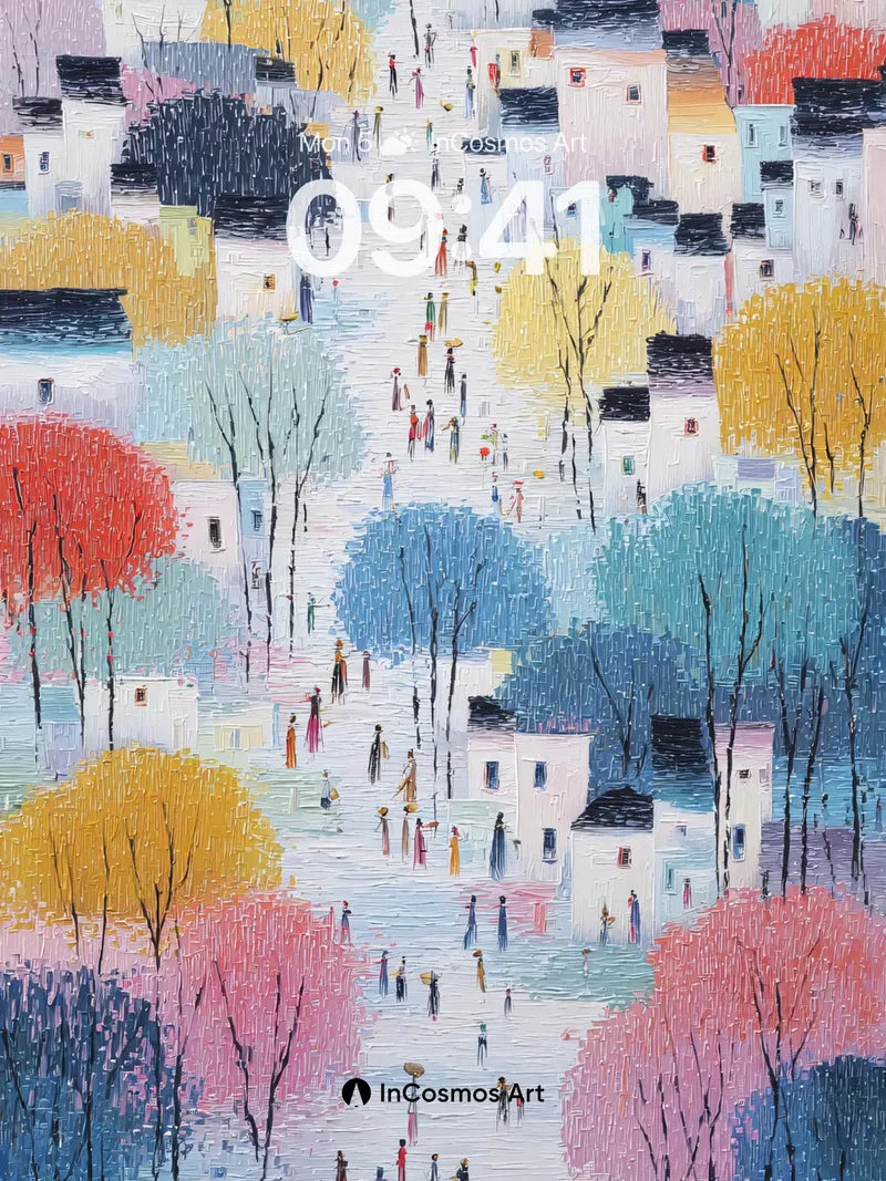 Whispering Street Wallpaper with Colorful Canopies