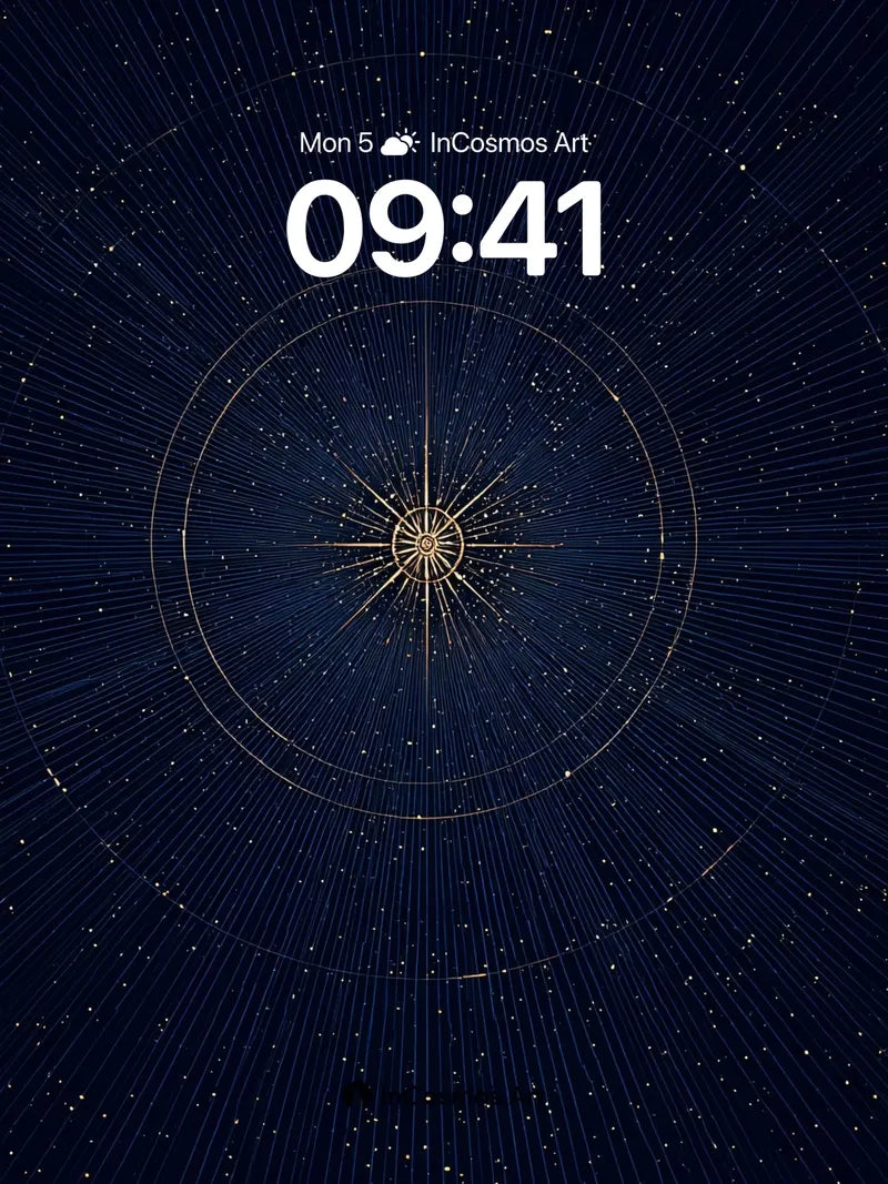 Cosmic Lattice Wallpaper with Radiant Core