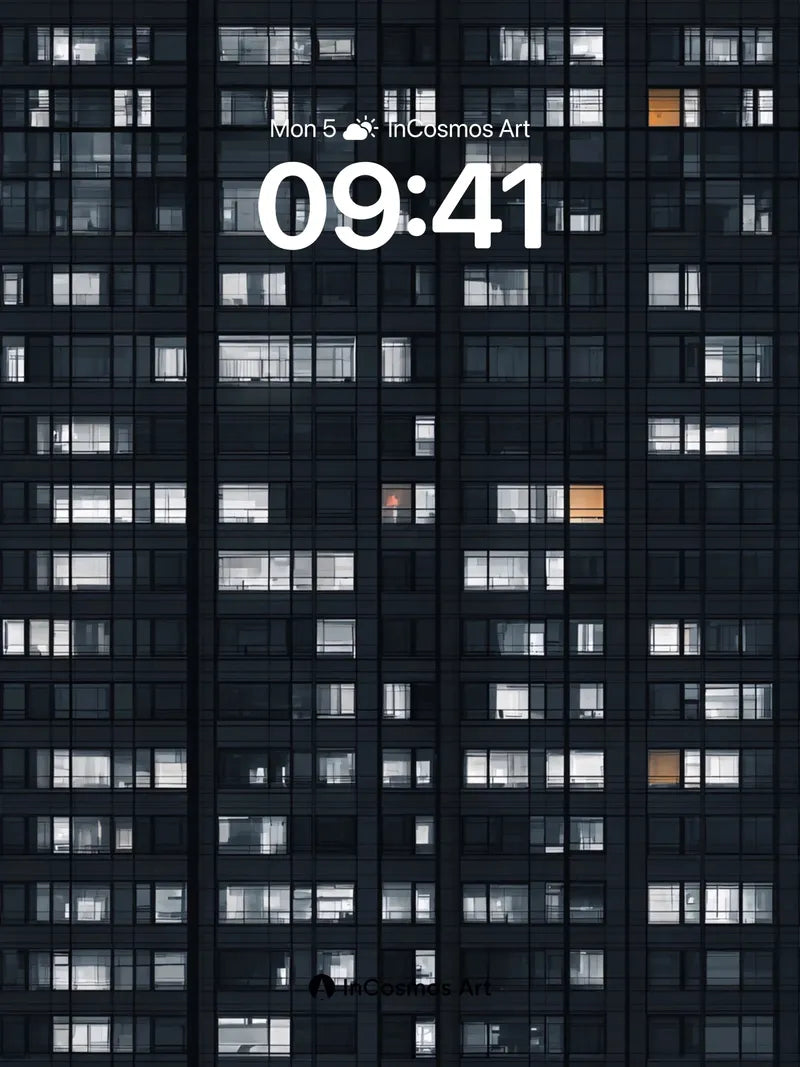 Silent Grid Wallpaper with Warm Pulse