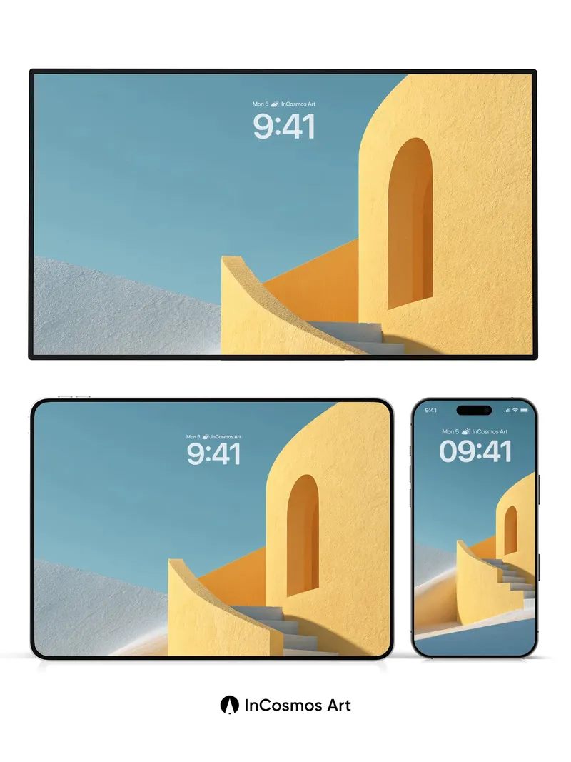 Sunny Arc Wallpaper with Desert Steps