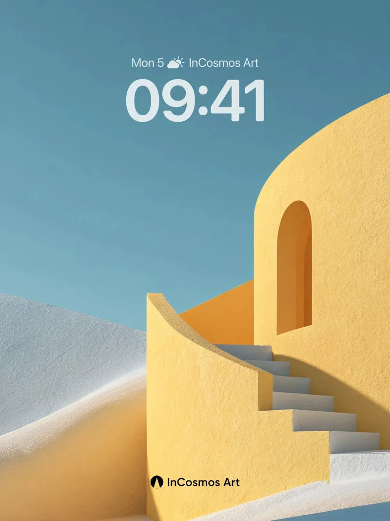 Sunny Arc Wallpaper with Desert Steps
