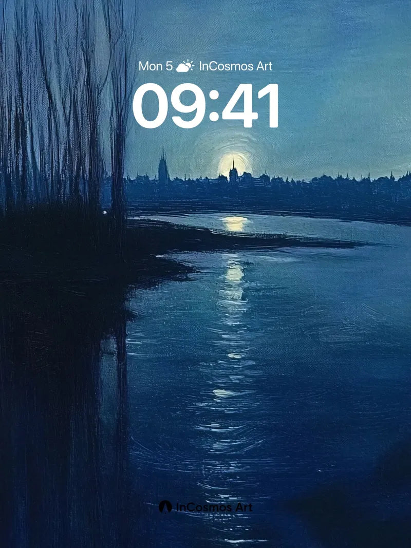 Moonlit River Wallpaper with Silent Spire wallpaper for iPhone, iPad & Mac