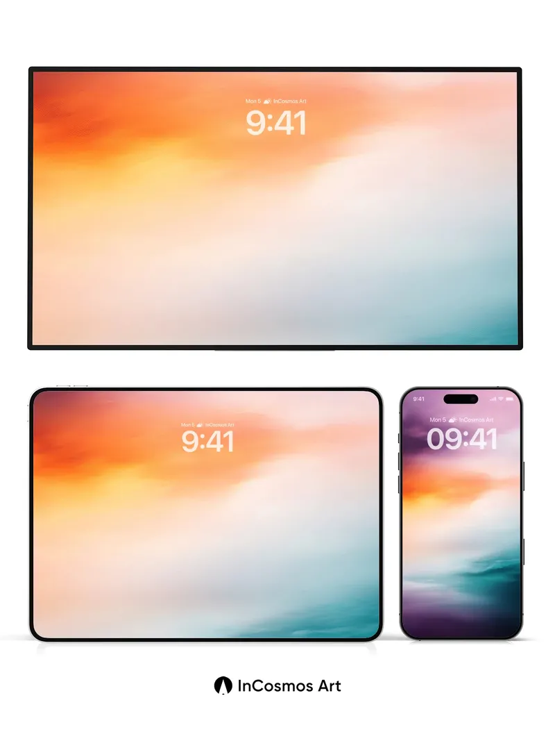 Crimson Horizon Wallpaper with Ethereal Light