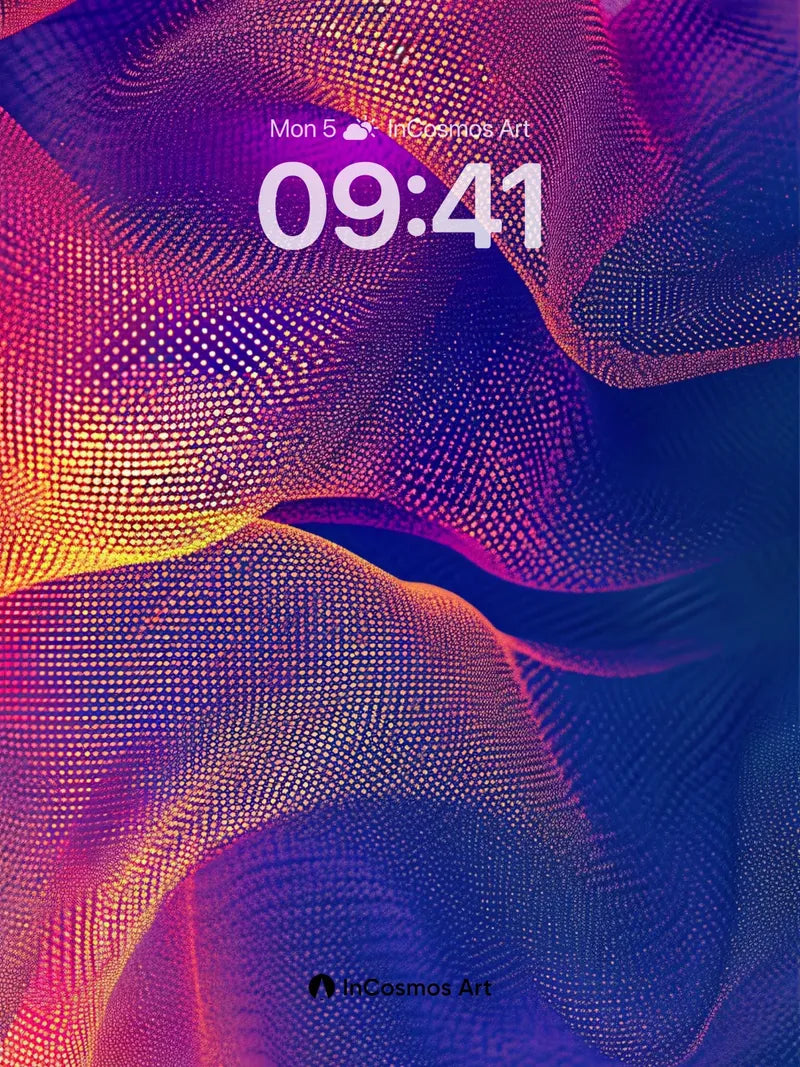 Neon Pulse Wallpaper with Dotted Waves