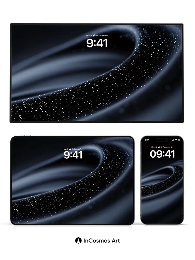 Cosmic Veil Wallpaper with Starlight Trails