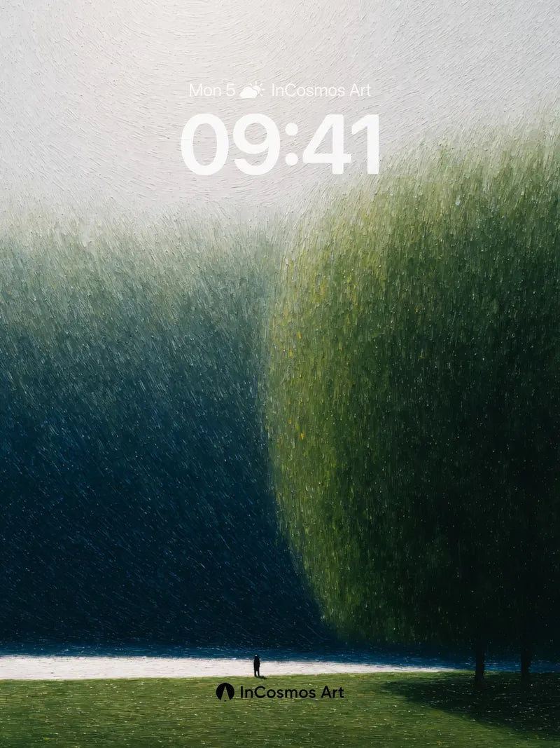 Solitary Green Wallpaper with Whispering Light wallpaper for iPhone, iPad & Mac