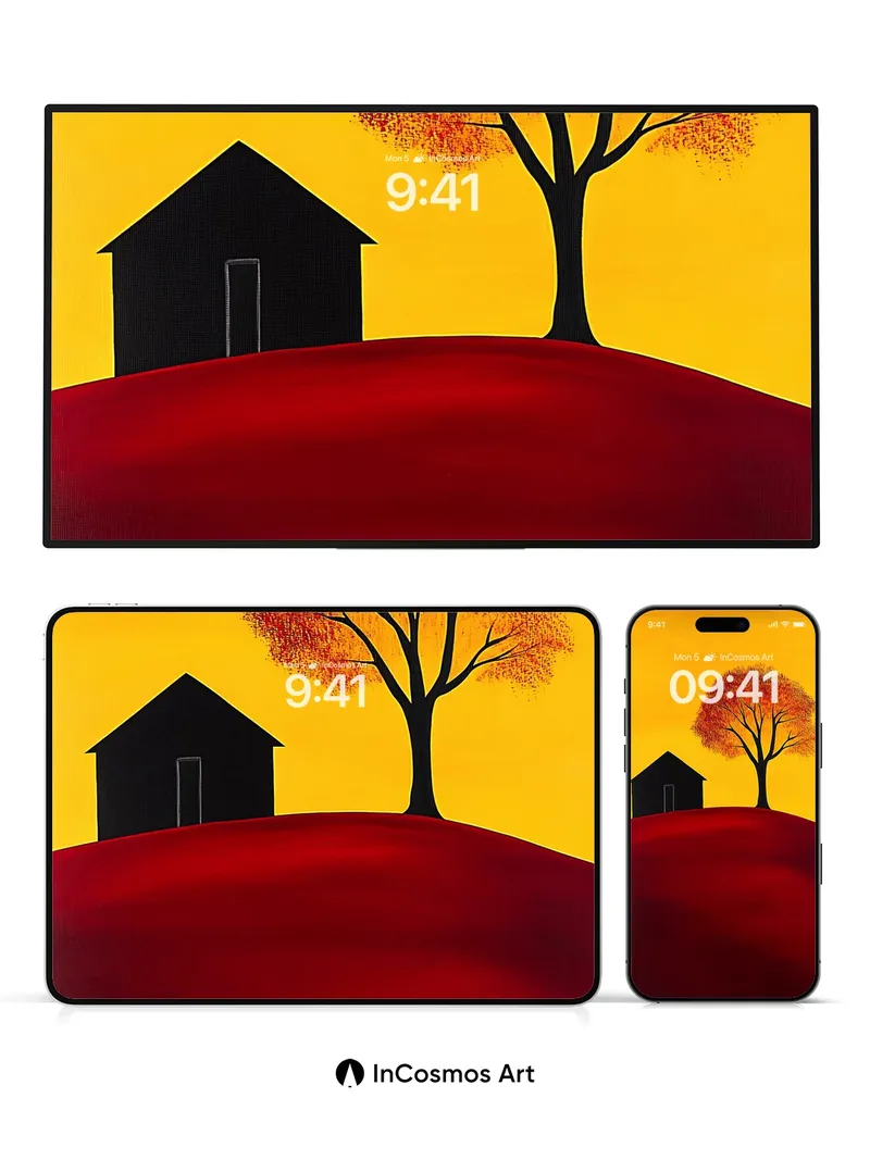 Autumn Hush Wallpaper with Crimson Hill