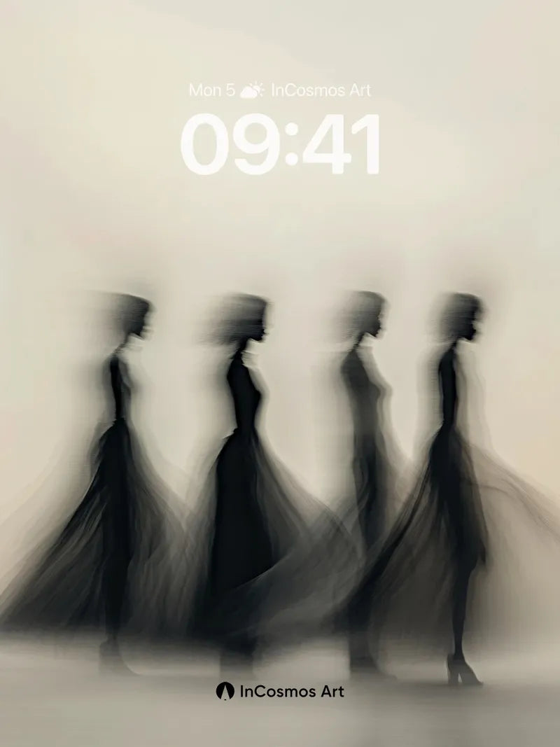 Echoing Silhouettes Wallpaper with Ghostly Motion