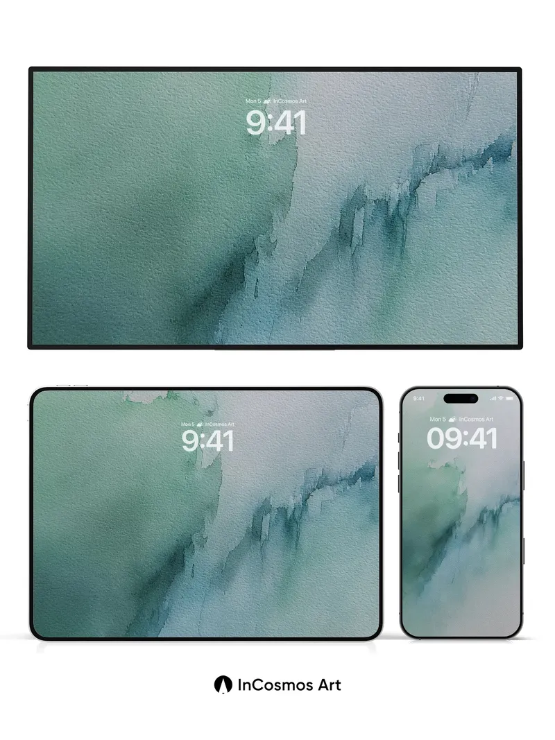 Mist Veil Wallpaper with Ethereal Green Tones