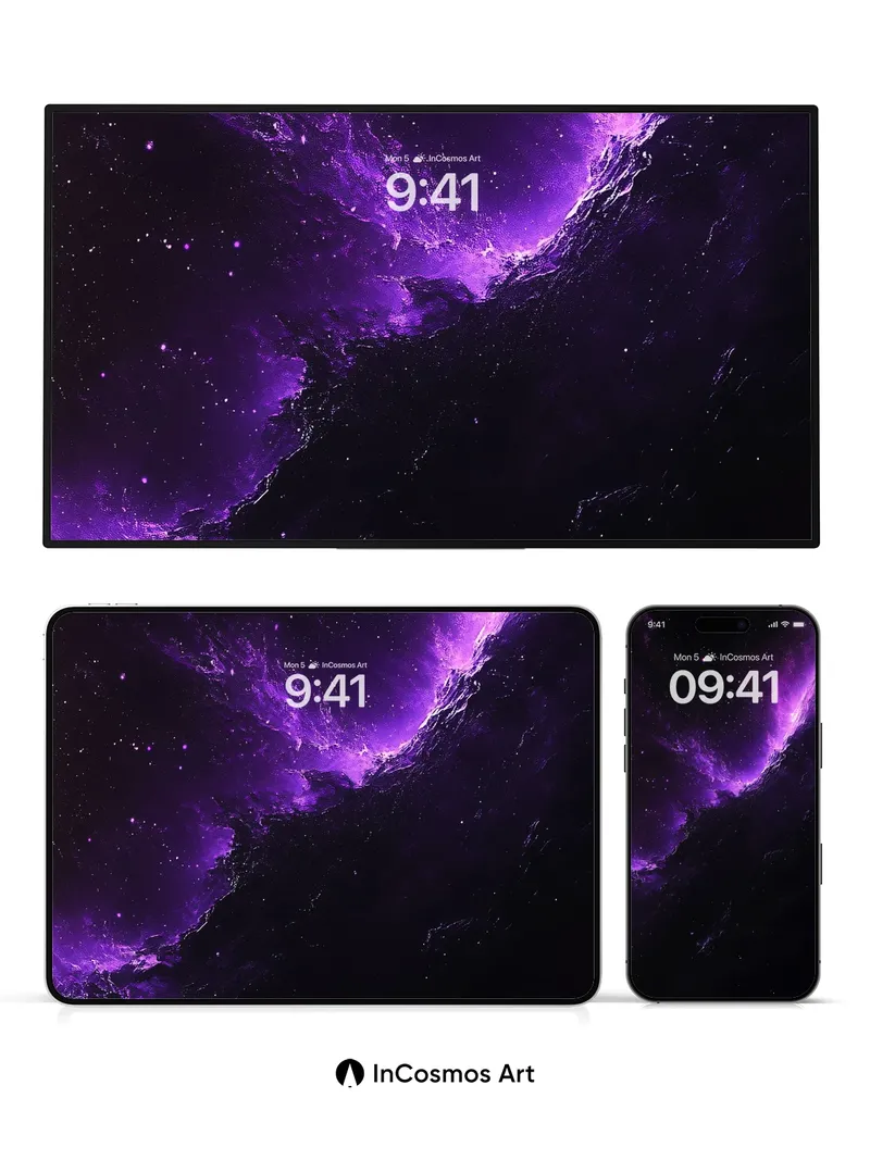 Cosmic Veil Wallpaper with Electric Nebula