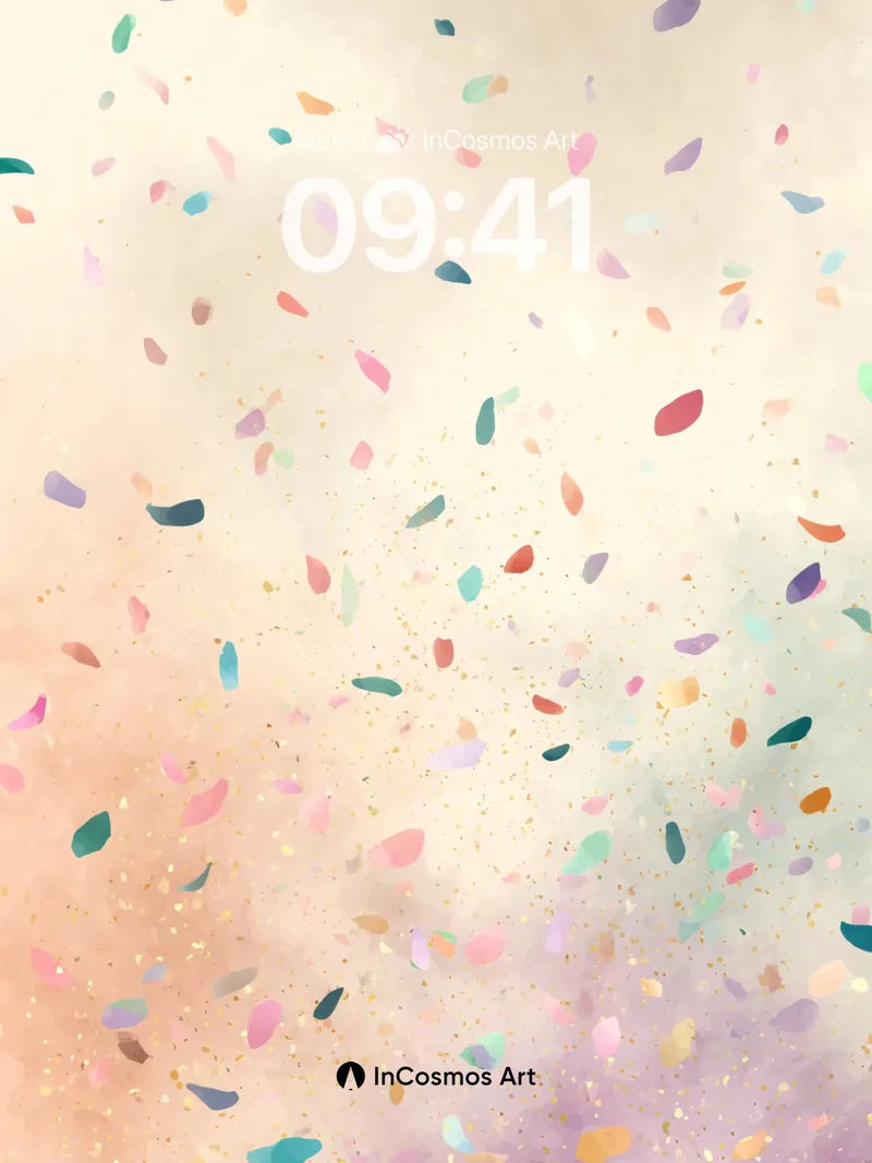 Whispering Petal Wallpaper with Golden Dust