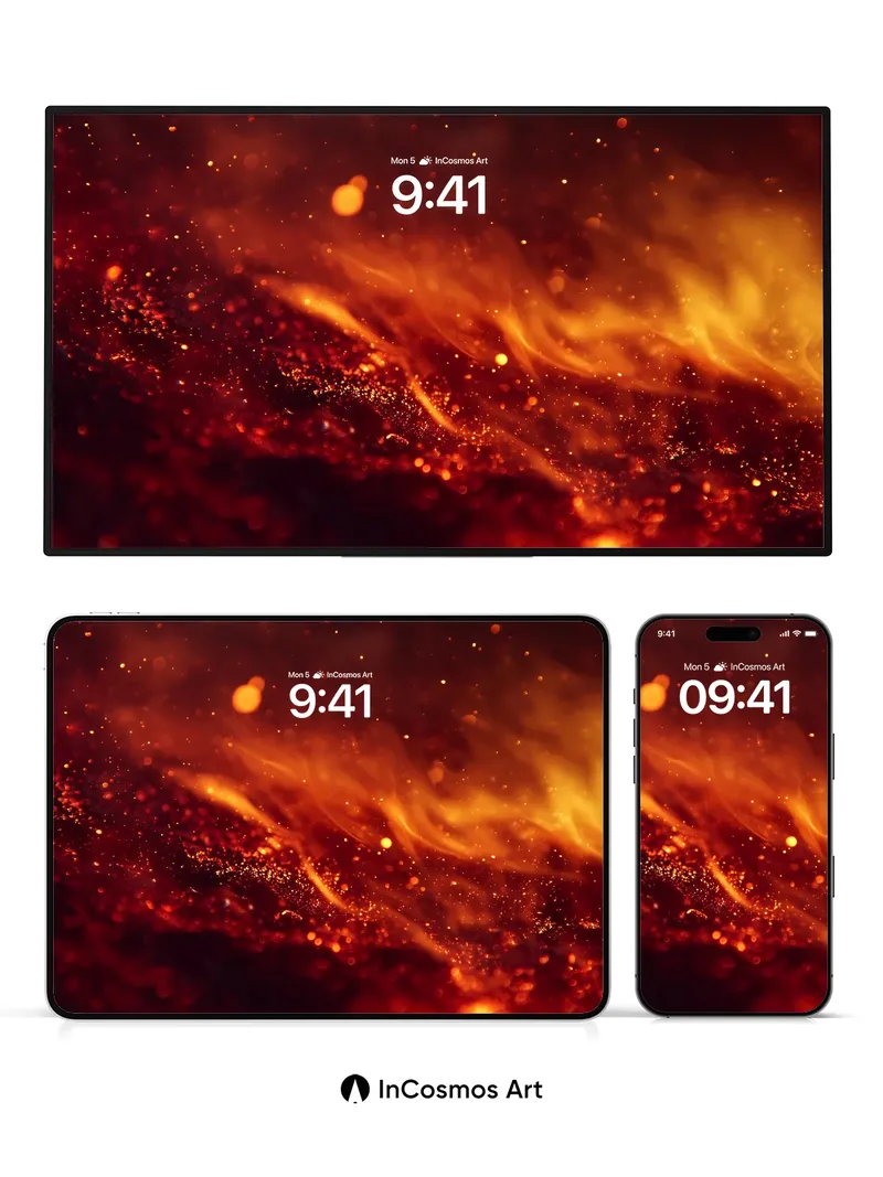 Emberstorm Wallpaper with Floating Ash