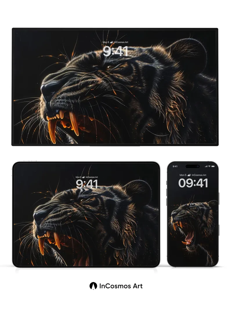 Feral Shadow Wallpaper with Ember Whispers