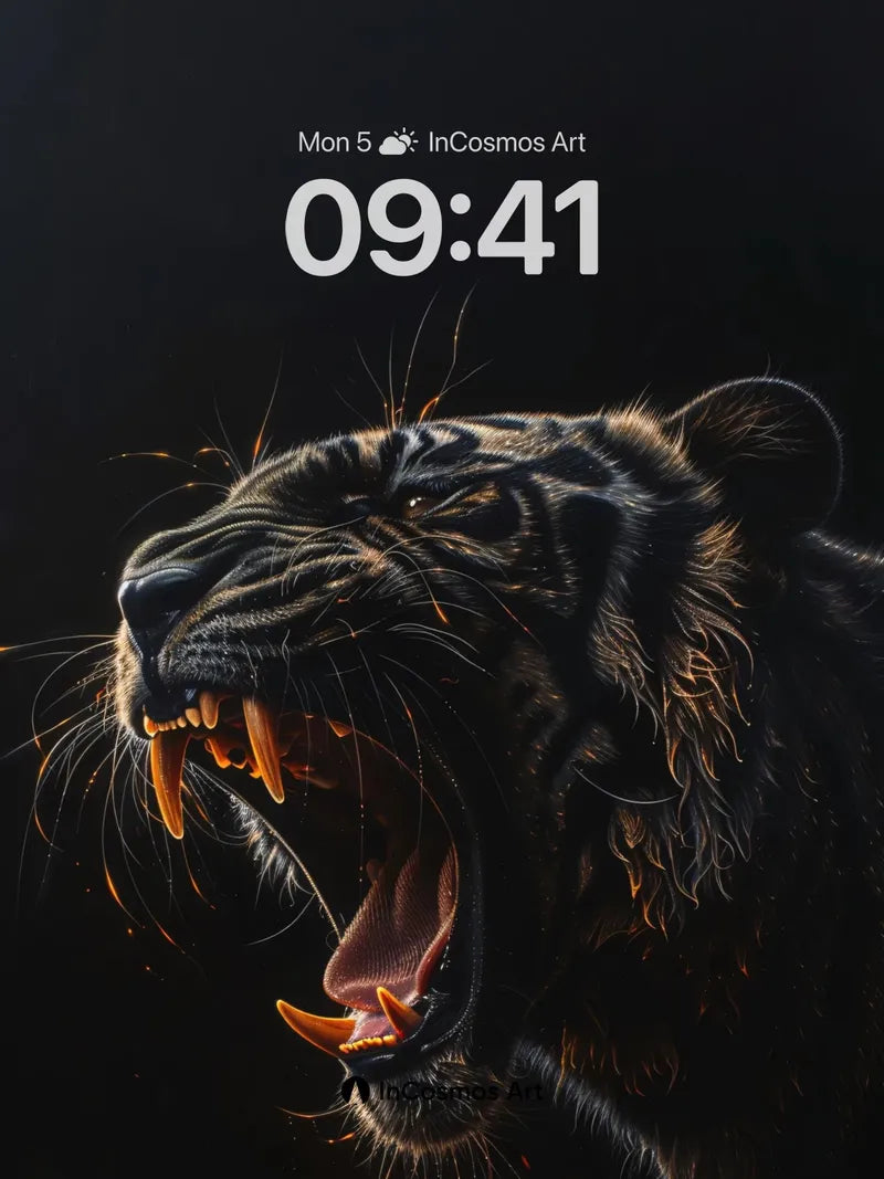 Feral Shadow Wallpaper with Ember Whispers