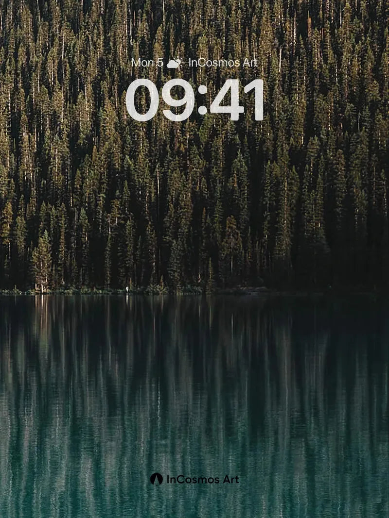 Serenity Forest Wallpaper with Mirror Lake Depths