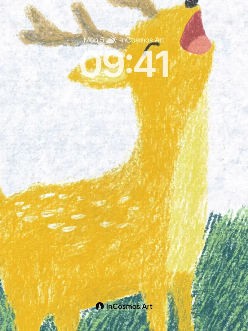 Golden Whisper Wallpaper with Velvet Antlers